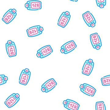 Blood glucose meter vector seamless pattern Stock Illustration
