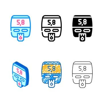 Blood glucose mix meter device color icon vector Stock Illustration