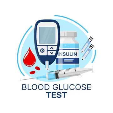 Blood glucose test vector icon of diabetes care Stock Illustration