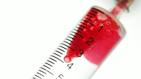 Blood going into syringe Stock Footage 11150499