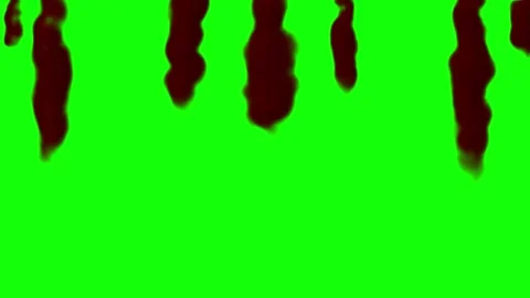 Blood gradually dripping over green chroma key background Stock Footage 288981574