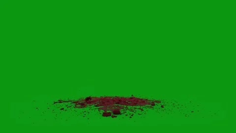 Blood ground Explosion higher quality animated green screen video 4k Video stock 304485055