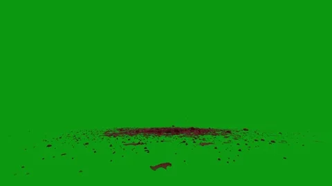 Blood ground Explosion higher quality animated green screen video 4k Video stock 304485089