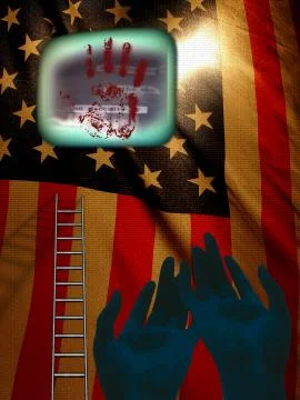 Blood on hands Stock Illustration