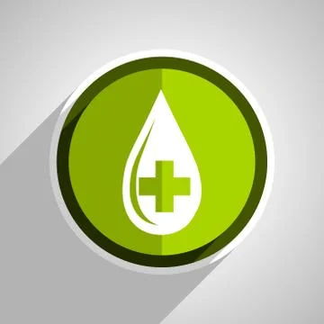 Blood icon, green circle flat design internet button, web and mobile app illu Stock Illustration