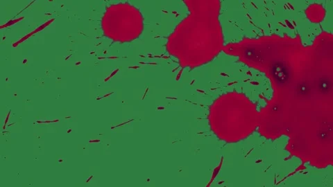 Blood Looping On Green Screen Chroma Key Background Stock Footage 338018071