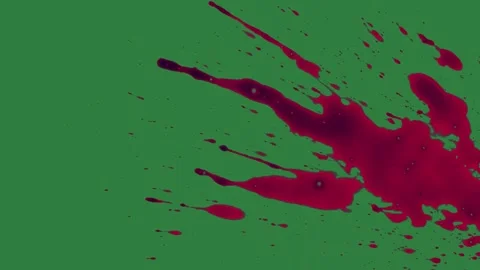 Blood Looping With Spied On Green Screen Chroma Key Background Stock Footage 338018242
