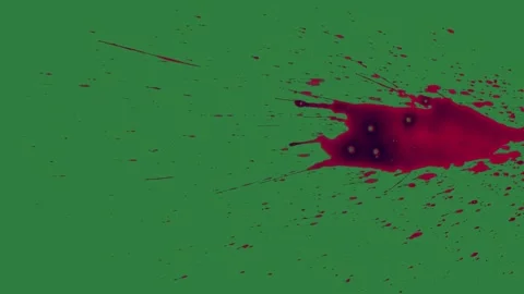 Blood Looping With Stain On Green Screen Chroma Key Background Vidéo 338018166