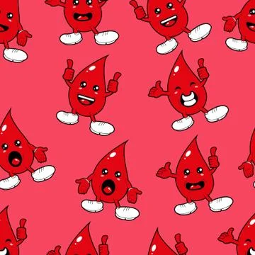 BLOOD MASCOT SEAMLESS PATTERNS Stock Illustration