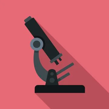 Blood microscope icon, flat style Stock Illustration