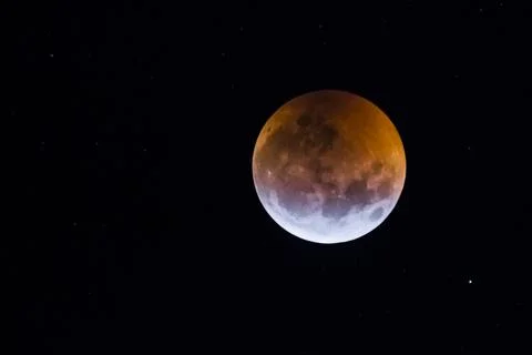 Blood moon, eclipse seen from, La Pampa,January 21, 2019   Argentina Fotos Stock