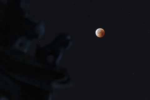Blood Moon lunar eclipse in Beijing, China - 07 Sep 2025 Stock Photos