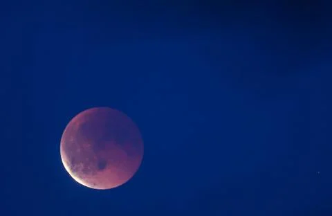 Blood Moon lunar eclipse in Belgium, Namur - 07 Sep 2025 Stock Photos