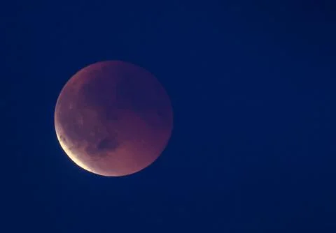 Blood Moon lunar eclipse in Belgium, Namur - 07 Sep 2025 Stock Photos