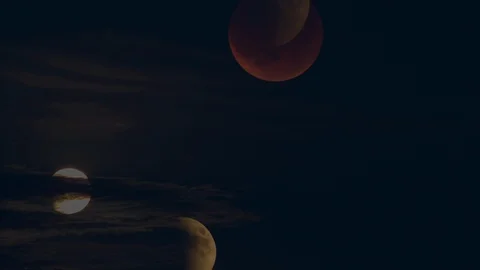 Blood Moon Lunar Eclipse Stock Footage 106305936