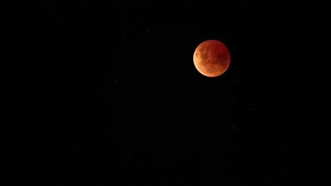 Blood Moon - Red Full Moon During Total Lunar Eclipse. - timelapse shot Stock Footage 295356693