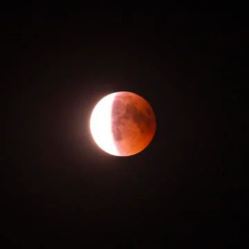 Blood moon at solar eclipse Fotos Stock