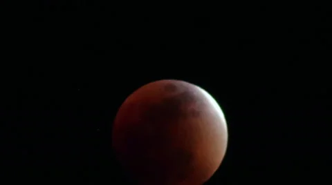 Blood moon. Total eclipse on the night of 27th of September 2015 Stock Footage 55306566