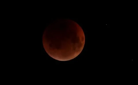 Blood Moon total lunar eclipse in India, Kolkata - 07 Sep 2025 Stock Photos