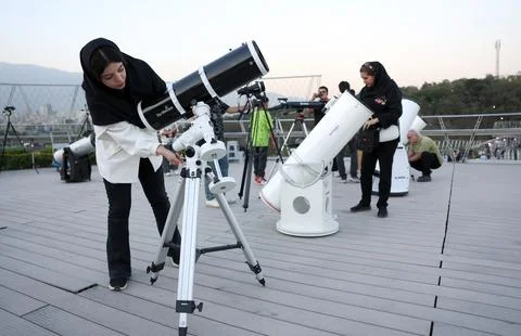 Blood Moon total lunar eclipse in Tehran, Iran Islamic Republic Of - 07 Sep 2025 Fotos Stock