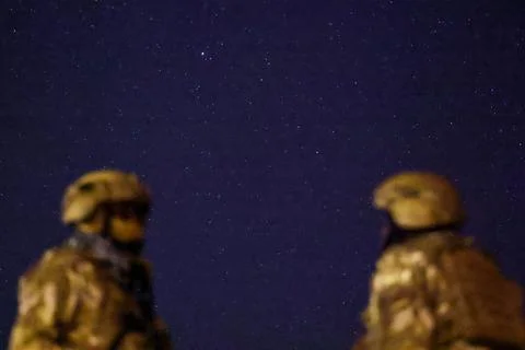 Blood Moon total lunar eclipse over Samburu Kenya - 07 Sep 2025 Fotos Stock