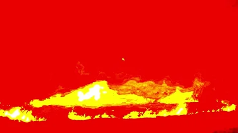 Blood-Orange Flames Dancing in the Dark Closeup Stock Footage 66421149