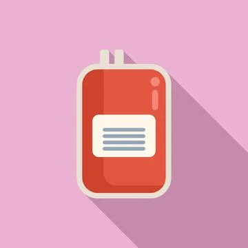 Blood package icon flat vector. Patient care clinic 스톡 일러스트