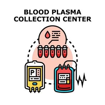 Blood plasma collection center process illustration Stock Illustration