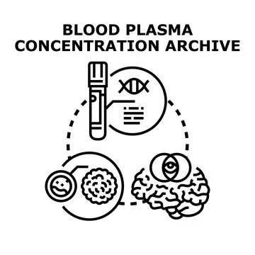 Blood plasma concentration archiving data and research 스톡 일러스트