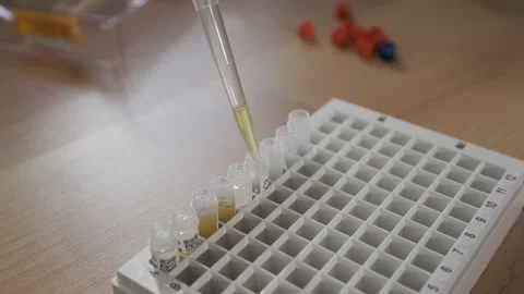 Blood plasma separation in test tubes Stock Footage 228989371