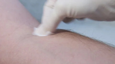 Blood prep and draw m/s Stock Footage 26089566