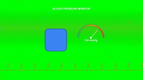 Blood Pressure Cuff Pulse Animated Science and Healthcare Motion Graphic Stock Footage 341649809