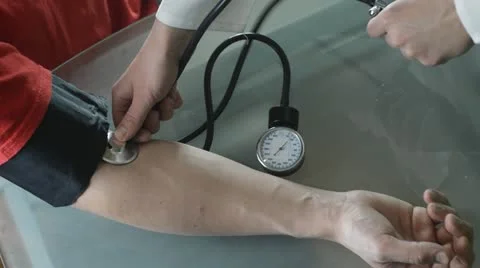 Blood pressure measurement Stock Footage