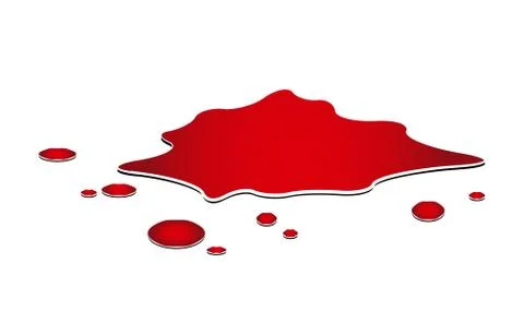 Blood puddle, murder place, drop, blots, stain, red plash od blood. Vector il Stock Illustration