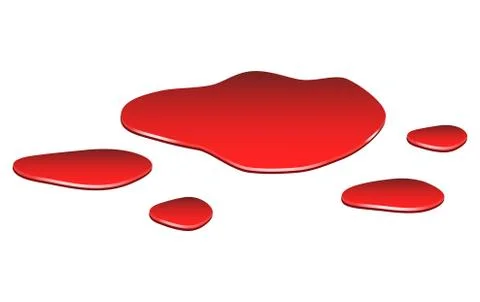Blood puddle, red drop, blots, stain, plash od blood. Vector illustration iso Stock Illustration