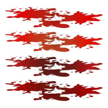 Blood puddle, red drop, blots, stain, plash od blood. Vector illustration iso Stock Illustration