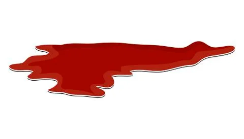 Blood puddle, red drop, blots, stain, plash od blood. Stock Illustration