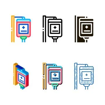 Blood pumping device icon vector outline series Stock Illustration