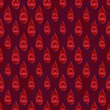 Blood rain falling seamless vector pattern in red Stock Illustration
