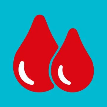 Blood red drop icon Stock Illustration