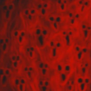 Blood Red Screaming Ghost Faces Texture – Haunting Horror Background Stock Illustration