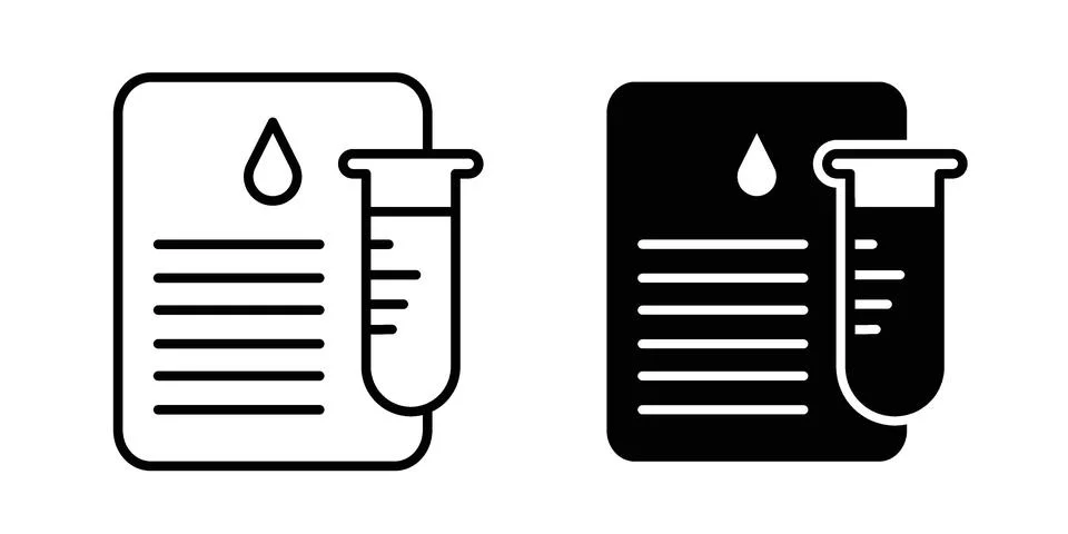 Blood Report icon bundle for website design projects Stock Illustration