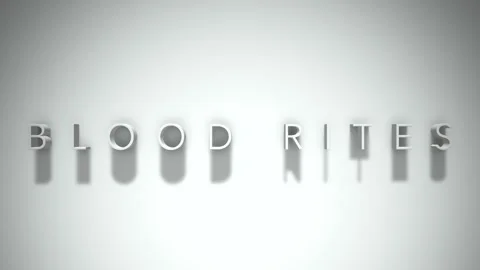 Blood rites 3D title animation with shadows on a white background Stock Footage 297058733