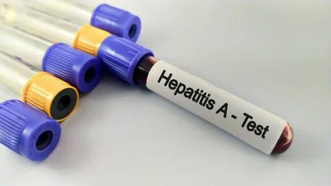 Blood sample for hepatitis A virus test Stock Photos
