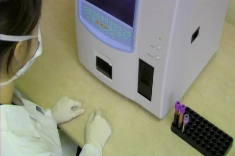 Blood sample machine Video stock 98979