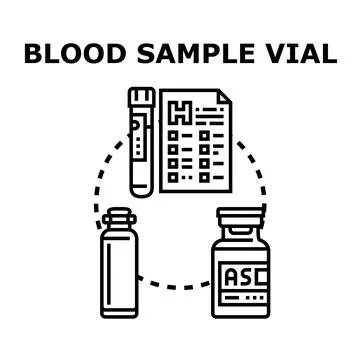 Blood sample medical testing laboratory analysis concept Stock Illustration