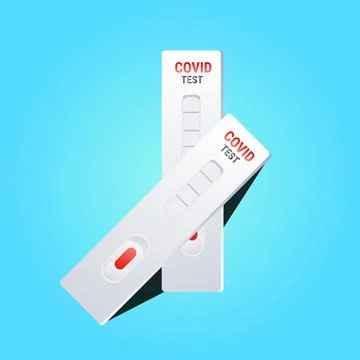 Blood sample on rapid diagnostic test cassette identifying antibodies for covid Illustrazione stock