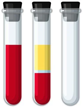 Blood Sample Separation in Laboratory Test Tubes 스톡 일러스트