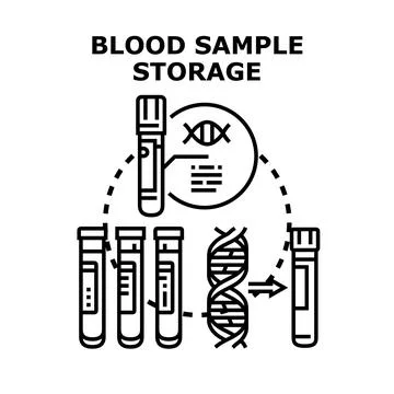 Blood sample storage and dna genetic analysis system Stock Illustration