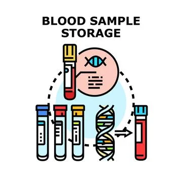 Blood sample storage and dna genetic analysis system Stock Illustration